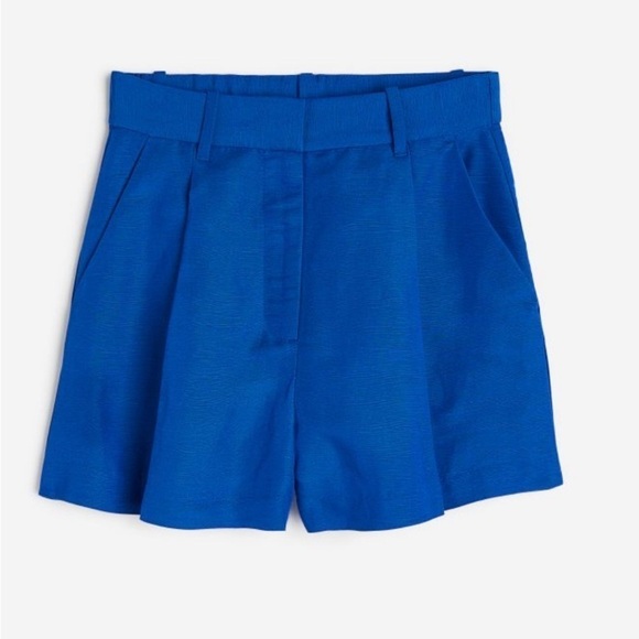 H&M Linen-Blend Bermuda Shorts SZ 6 NWT - Picture 1 of 6